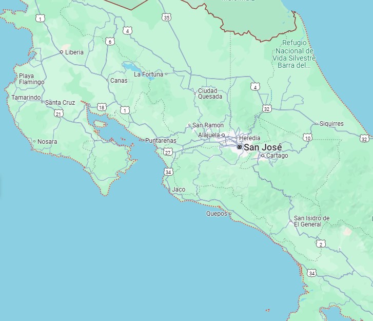 Map of Costa Rica
