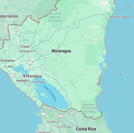 Map of Nicaragua