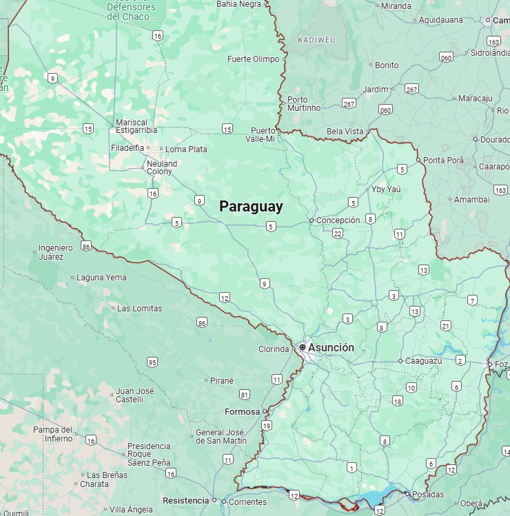 Map of Paraguay