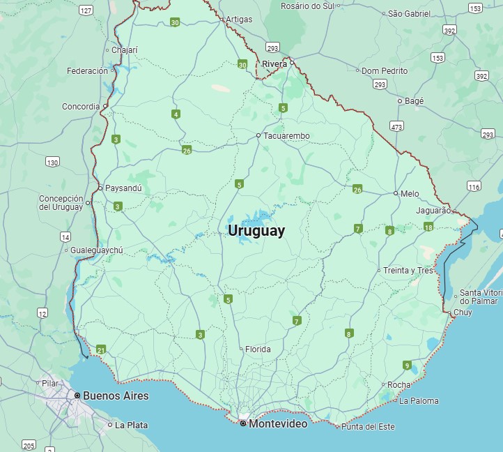 Map of Uruguay